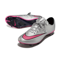 Nike Air Zoom Mercurial Vapor 10 Elite Gray and Pink Firm Ground FG Football Boot