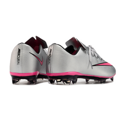 Nike Air Zoom Mercurial Vapor 10 Elite Gray and Pink Firm Ground FG Football Boot
