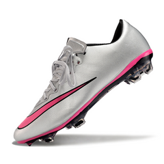 Nike Air Zoom Mercurial Vapor 10 Elite Gray and Pink Firm Ground FG Football Boot