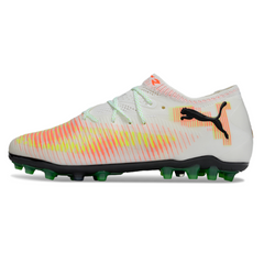 Puma Future 8 Low Cut White Orange and Yellow Artificial Ground AG Football Boot