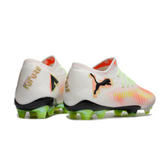 Puma Future 8 Low Cut White Orange and Green Firm Ground FG Football Boot