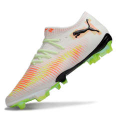 Puma Future 8 Low Cut White Orange and Green Firm Ground FG Football Boot
