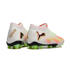 Puma Future 8 White Orange and Green Firm Ground FG Football Boot