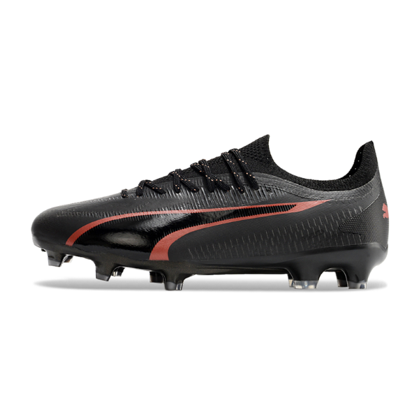 Chuteira Campo Puma Ultra Ultimate FG Preta e Vermelha - VENI Futebol