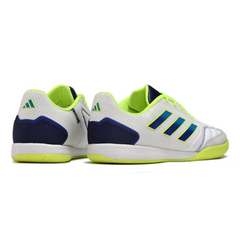 Adidas Competition Top IC White Blue and Green Futsal Football Boot