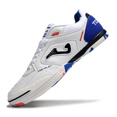 Joma Top Flex 24 IC White Blue and Red Indoor IC Football Boot