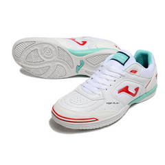 Joma Top Flex 24 IC White Red and Light Blue Indoor IC Football Boot