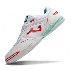 Joma Top Flex 24 IC White Red and Light Blue Indoor IC Football Boot