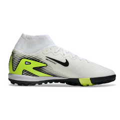 Nike Zoom Mercurial Superfly 10 Elite Kids White Green and Black Turf TF Football Boot