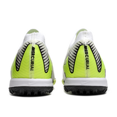 Nike Zoom Mercurial Vapor 16 Elite White and Light Green Turf TF Kids Football Boot
