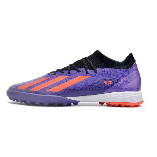 Chuteira Society Adidas X Crazyfast.1 TF Roxa e Laranja Salah - VENI Futebol