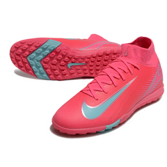 Nike Zoom Mercurial Superfly 10 Elite Pink and Light Blue Turf TF Football Boot