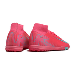 Nike Zoom Mercurial Superfly 10 Elite Pink and Light Blue Turf TF Football Boot