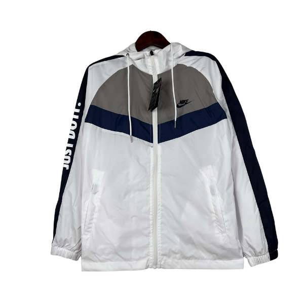 Windbreaker Nike Branca, Cinza e Azul - VENI Futebol