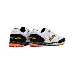 Joma Top Flex Turf TF White Black and Orange Football Boot