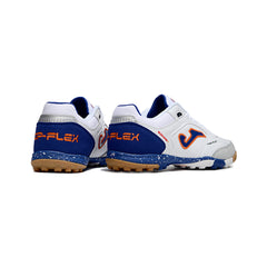 Joma Top Flex White Blue and Orange Turf TF Football Boot