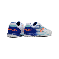 Joma Top Flex White and Blue Turf TF Football Boot