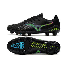 Mizuno Morelia Neo III Elite Black and Blue Firm Ground FG Football Boot