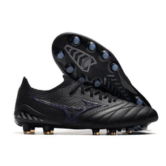 Mizuno Morelia Neo III Elite Black and Navy Firm Ground FG Football Boot