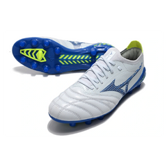 Mizuno Morelia Neo III Elite White Blue and Green Firm Ground FG Football Boot