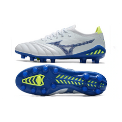Mizuno Morelia Neo III Elite White Blue and Green Firm Ground FG Football Boot