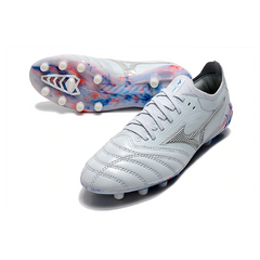 Mizuno Morelia Neo III Elite White Blue and Red Firm Ground FG Football Boot