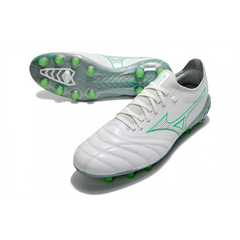 Mizuno Morelia Neo III Elite White and Green Firm Ground FG Football Boot