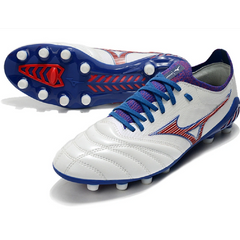 Mizuno Morelia Neo III Pro White Blue and Red Firm Ground FG Football Boot
