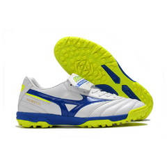 Mizuno Morelia Sala Classic White Blue and Yellow Turf TF Football Boot