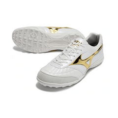 Mizuno Morelia Sala White and Gold Turf TF Football Boot