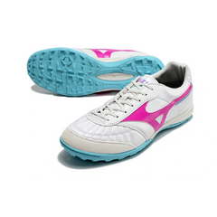 Mizuno Morelia Sala White Pink and Blue Turf TF Football Boot