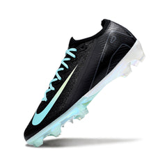 Nike Air Zoom Mercurial Vapor 16 Elite Black White and Light Blue Firm Ground FG Kids Football Boot