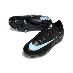 Nike Air Zoom Mercurial Vapor 16 Elite Black and Light Blue Firm Ground FG Kids Football Boot