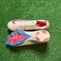 Nike Air Zoom Mercurial Vapor 16 Elite White Blue and Pink Firm Ground FG Kids Football Boot Size 38 Eur