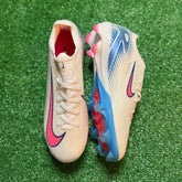 Nike Air Zoom Mercurial Vapor 16 Elite White Blue and Pink Firm Ground FG Kids Football Boot Size 38 Eur