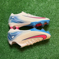 Nike Air Zoom Mercurial Vapor 16 Elite White Blue and Pink Firm Ground FG Kids Football Boot Size 38 Eur