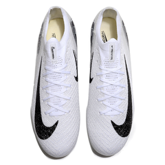 Nike Air Zoom Mercurial Vapor 16 Elite White and Gray Firm Ground FG Kids Football Boot