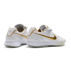 Nike Tiempo 7 R10 Elite White and Golden Turf TF Football Boot