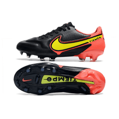 Nike Tiempo Legend 9 Elite Black and Orange Firm Ground FG Football Boot