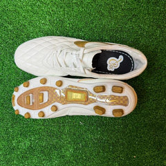 Nike Tiempo R10 Legend Elite White and Gold Firm Ground FG Football Boot Size 42 Eur