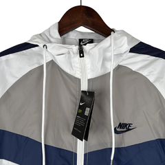 Nike White Grey and Blue Windbreaker Jacket