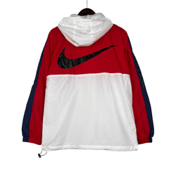 Nike White and Red Windbreaker Jacket