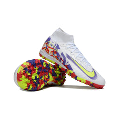 Nike Zoom Mercurial Superfly 10 Elite Kids White and Purple Turf TF Football Boot