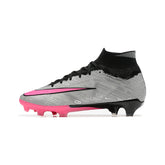 Nike Zoom Mercurial Superfly 9 Elite Gray and Pink Firm Ground FG Kids Football Boot