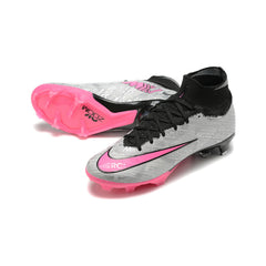 Nike Zoom Mercurial Superfly 9 Elite Gray and Pink Firm Ground FG Kids Football Boot