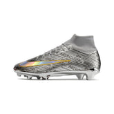 Nike Zoom Mercurial Superfly 9 Elite Silver Firm Ground FG Kids Football Boot