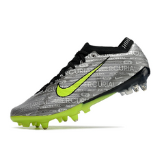 Nike Zoom Mercurial Vapor 15 Elite Aluminium Studs SG Gray and Green Football Boot
