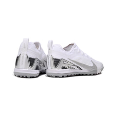 Nike Zoom Mercurial Vapor 16 Pro White and Silver Vini Kids Turf TF Football Boot