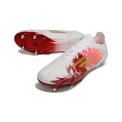 Adidas F50 Primeknit Elite White, Golden and Red Mixed Studs SG Football Boot