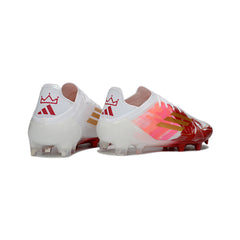 Adidas F50 Primeknit Elite White, Golden and Red Firm Ground FG Football Boot